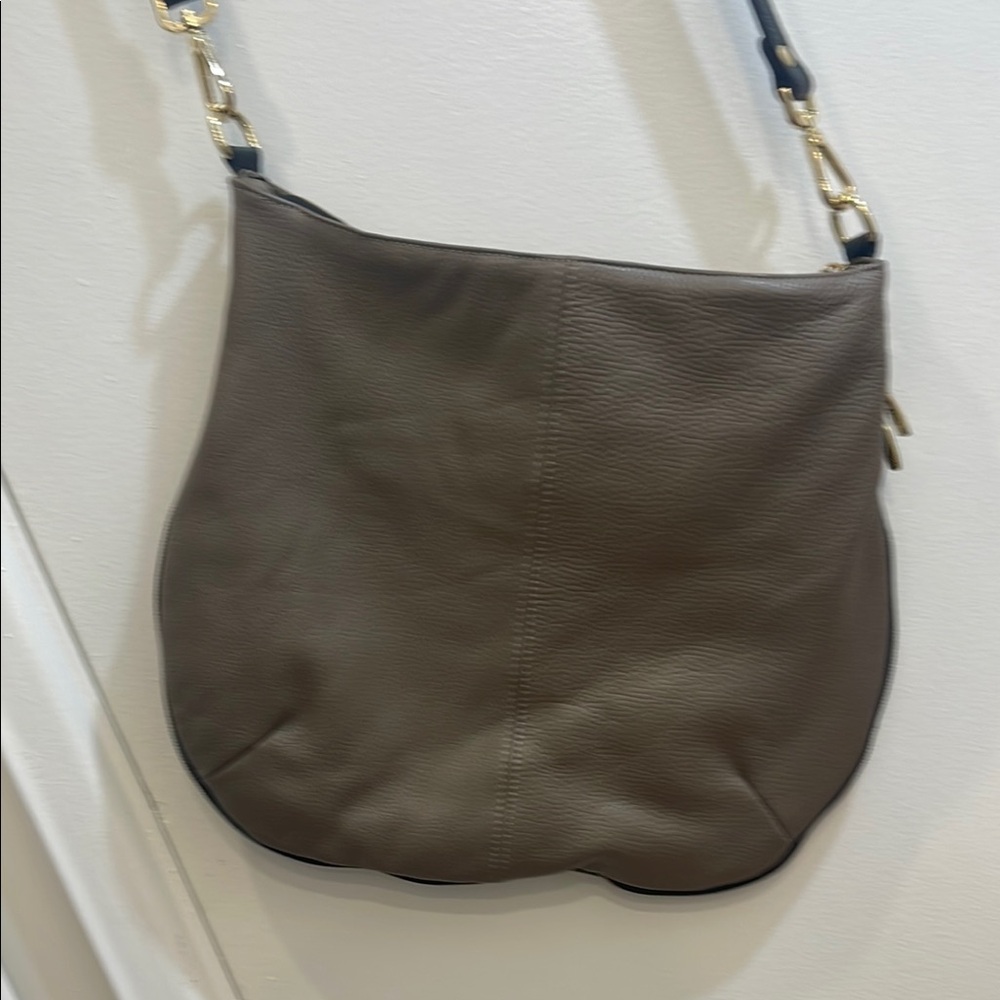 Valentina Elegant Taupe  Leather cross body